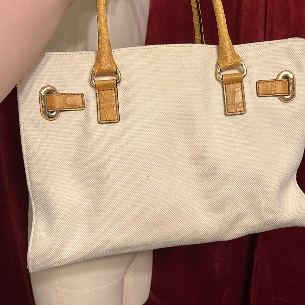 Michael Kors Cream and Tan Satchel *READ DESCRIPTION* - Picture 9 of 9